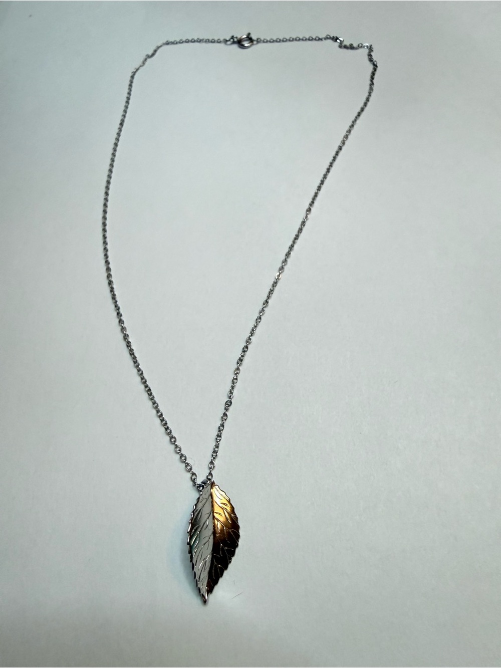 NEW VINTAGE Charles Reis 14K GF White Gold-Filled Pendant, 15.7 inches